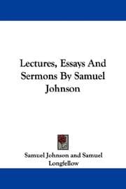 Tapa de Lectures, Essays And Sermons By Samuel Johnson