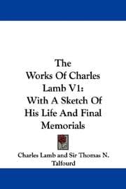 Tapa de The Works Of Charles Lamb V1
