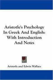 Tapa de Aristotle's Psychology In Greek And English