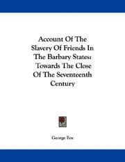Tapa de Account Of The Slavery Of Friends In The Barbary States