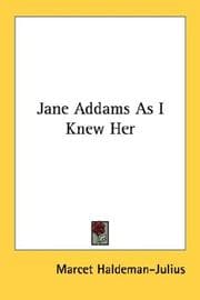 Tapa de Jane Addams As I Knew Her