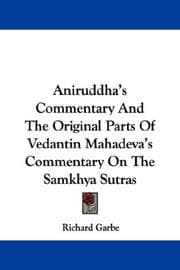 Tapa de Aniruddha's Commentary And The Original Parts Of Vedantin Mahadeva's Commentary On The Samkhya Sutras