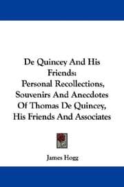 Tapa de De Quincey And His Friends