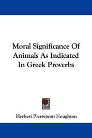 Tapa de Moral Significance Of Animals As Indicated In Greek Proverbs