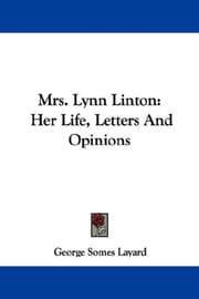 Tapa de Mrs. Lynn Linton