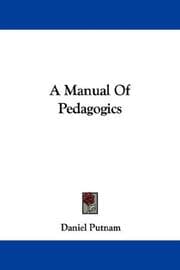 Tapa de A Manual Of Pedagogics