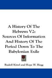 Tapa de A History Of The Hebrews V2