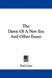 Tapa de The Dawn Of A New Era And Other Essays