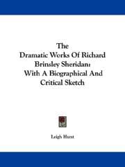 Tapa de The Dramatic Works Of Richard Brinsley Sheridan