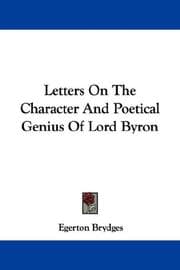 Tapa de Letters On The Character And Poetical Genius Of Lord Byron