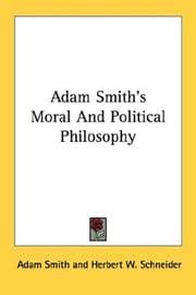 Tapa de Adam Smith's Moral And Political Philosophy