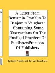 Tapa de A Letter From Benjamin Franklin To Benjamin Vaughan