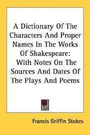 Tapa de A dictionary of the characters & proper names in the works of Shakespeare