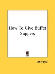 Tapa de How To Give Buffet Suppers