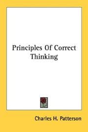 Tapa de Principles Of Correct Thinking