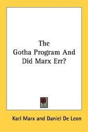 Tapa de The Gotha Program And Did Marx Err?