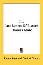 Tapa de The last letters of Blessed Thomas More