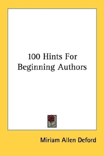 Tapa de 100 Hints For Beginning Authors