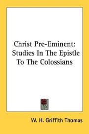 Tapa de Christ Pre-Eminent