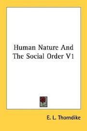Tapa de Human Nature And The Social Order V1