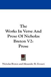 Tapa de The Works In Verse And Prose Of Nicholas Breton V2