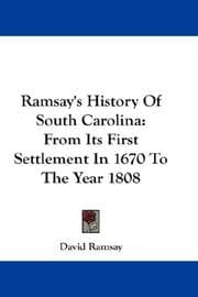 Tapa de Ramsay's history of South Carolina