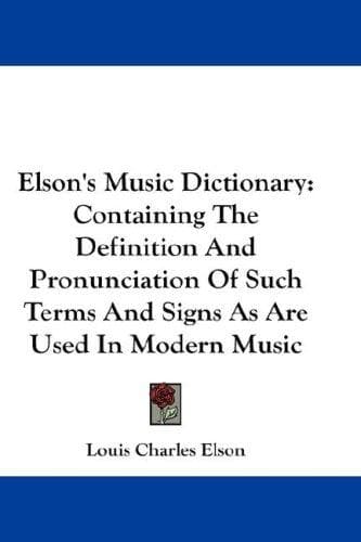 Tapa de Elson's Music Dictionary