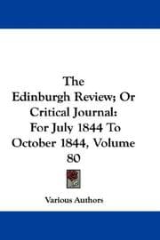 Tapa de The Edinburgh Review; Or Critical Journal