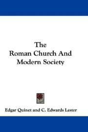 Tapa de The Roman Church And Modern Society