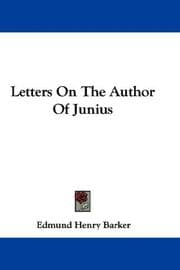 Tapa de Letters On The Author Of Junius
