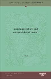 Tapa de Constitutional law and unconstitutional divinity