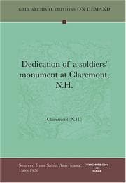 Tapa de Dedication of a soldiers' monument at Claremont, N.H