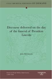Tapa de Discourse delivered on the day of the funeral of President Lincoln