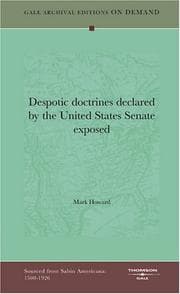 Tapa de Despotic doctrines declared by the United States Senate exposed
