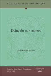 Tapa de Dying for our country
