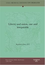 Tapa de Liberty and union, one and inseparable