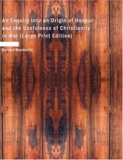 Tapa de An Enquiry into an Origin of Honour and the Usefulness of Christianity in War