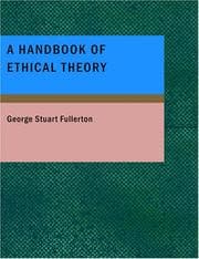 Tapa de A Handbook of Ethical Theory