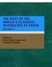 Tapa de The Best of the World's Classics; Restricted to Prose- Volume II