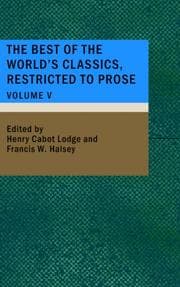 Tapa de The Best of the World's Classics; Restricted to Prose- Volume V