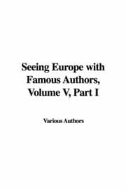 Tapa de Seeing Europe with Famous Authors, Volume V, Part I
