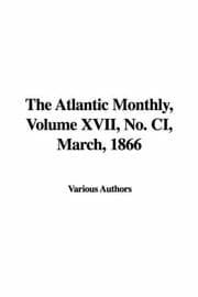 Tapa de The Atlantic Monthly, Volume XVII, No. CI, March, 1866