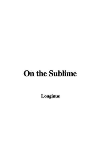 Tapa de On the Sublime