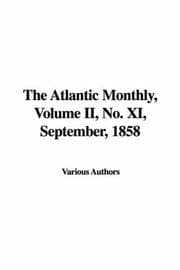 Tapa de The Atlantic Monthly, Volume II, No. XI, September, 1858