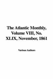 Tapa de The Atlantic Monthly, Volume VIII, No. XLIX, November, 1861