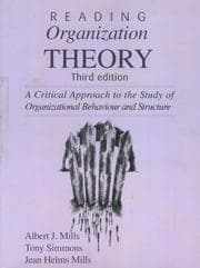 Tapa de Reading organization theory : a critical approach to the study of organizational behaviour and structure