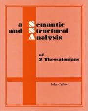 Tapa de A Semantic and Structural Analysis of 2 Thessalonians (Semantic and structural analysis series)