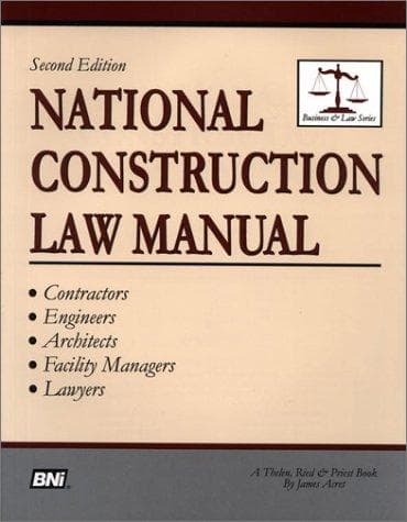Tapa de National Construction Law Manual