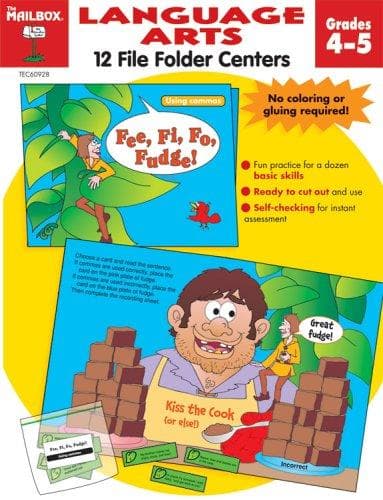Tapa de File Folder Centers Language Arts Grades 4-5