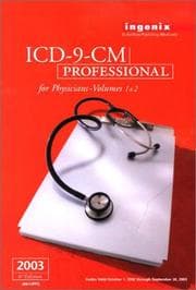 Tapa de ICD-9-CM Professional for Physicians, Volumes 1 and 2, 2003 Compact, Intl Classification of Diseases, 9th Revision, Clinical Modification